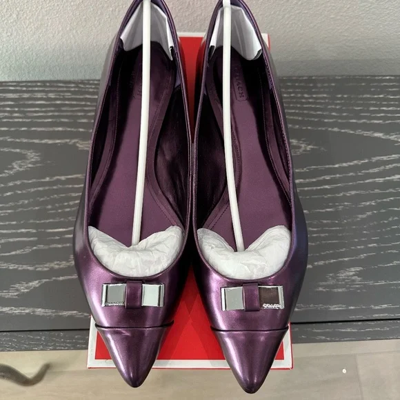 Coach Wynter Violet Metallic Leather Flats | Size 11 | Excellent Condition - Picture 4 of 6
